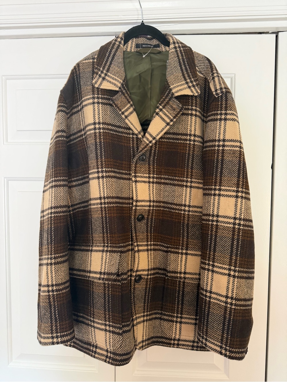 NWT Todd Snyder Wool Plaid Overcoat, Men’s XL